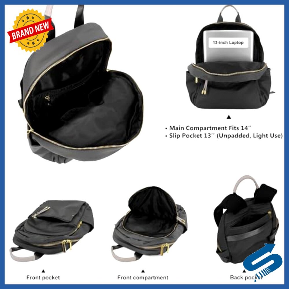 Medium Nylon Backpack Purse Lightweight Water-Res… - image 3